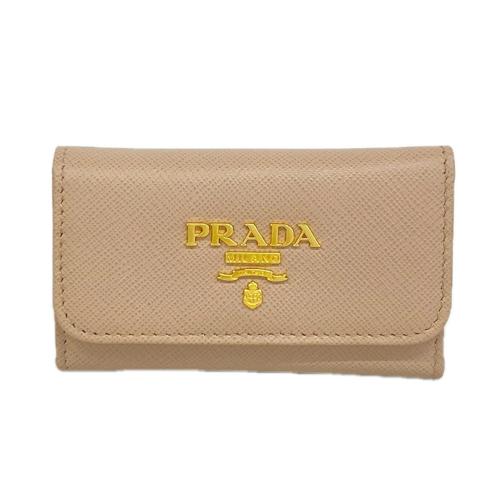Prada Key Case Saffiano Leather Beige Cream